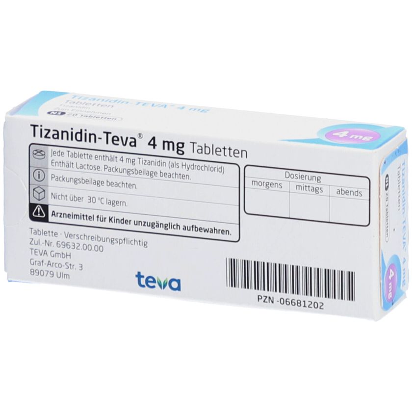 TizanidinTEVA® 4 mg 20 St TizanidinTEVA® 4 mg 20 St