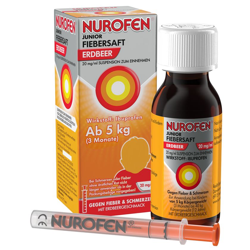 NUROFEN® Junior Fiebersaft Erdbeer 20 mg 100 ml