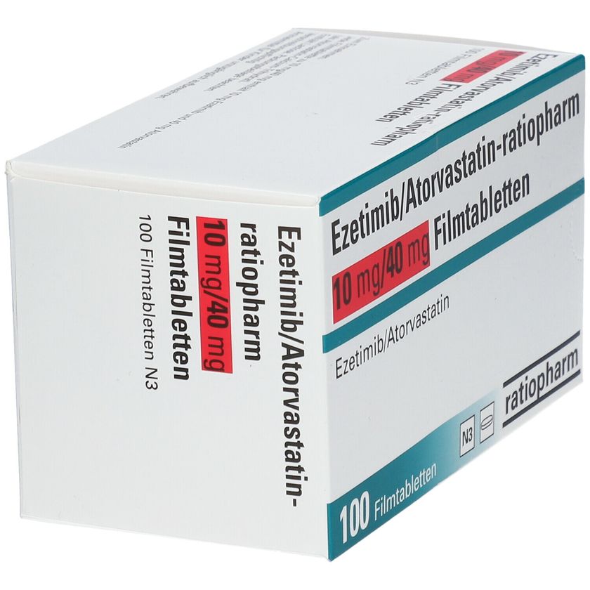 Ezetimib/Atorvastatin-ratiopharm® 10 mg/40 mg 100 St - shop-apotheke.com