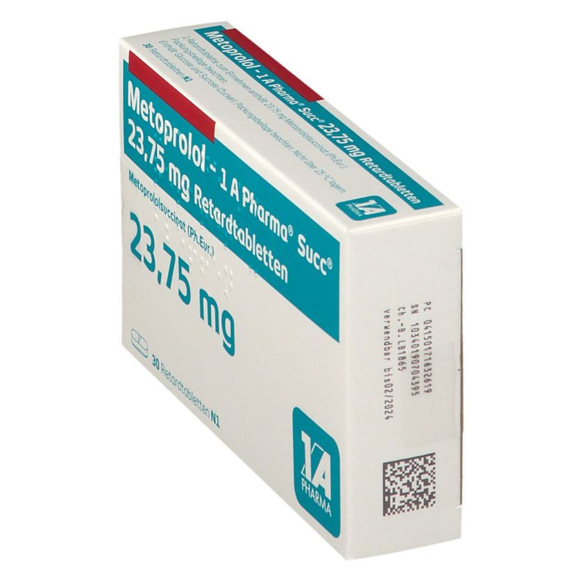 Metoprolol - 1 A Pharma® Succ® 23,75 mg 30 St - shop-apotheke.com