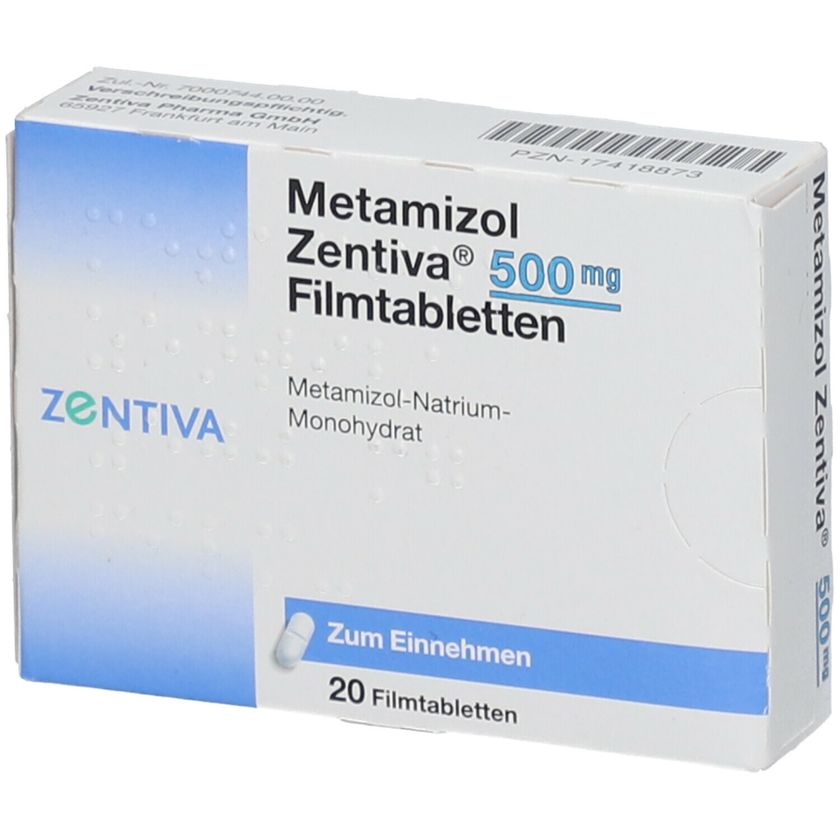 METAMIZOL Zentiva 500 Mg Filmtabletten 20 St - Shop-apotheke.com