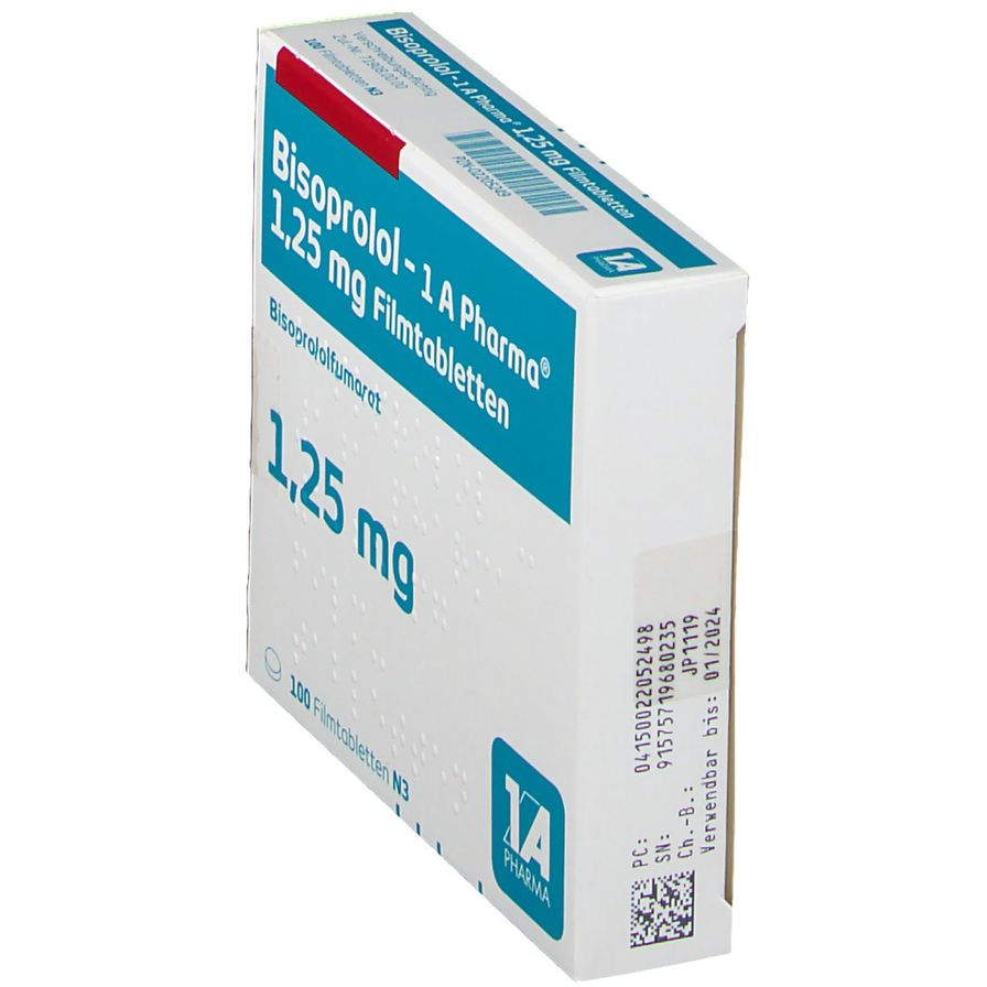 Bisoprolol - 1 A Pharma® 1,25 mg 100 St - shop-apotheke.com