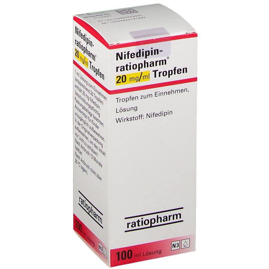 Nifedipin-ratiopharm® 20 mg/ml Tropfen 100 ml - shop-apotheke.com