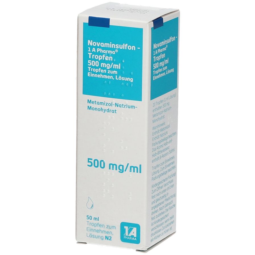 Novaminsulfon 1 A Pharma® Tropfen 500 mg/ml 50 ml Novaminsulfon 1 A Pharma® Tropfen 500 mg/ml 50 ml