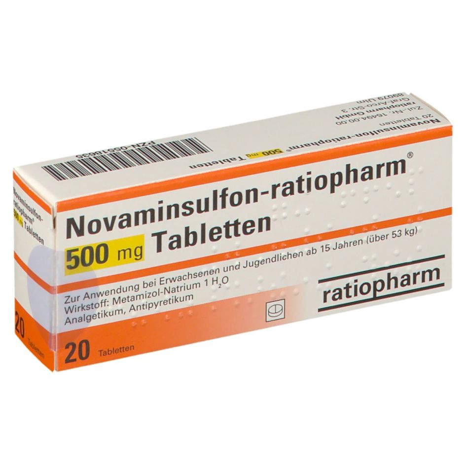 Novaminsulfonratiopharm® 500 mg 20 St Novaminsulfonratiopharm® 500 mg 20 St