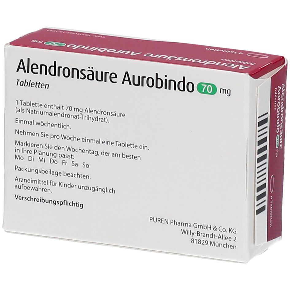 Alendronsäure Aurobindo 70 mg 4 St - shop-apotheke.com