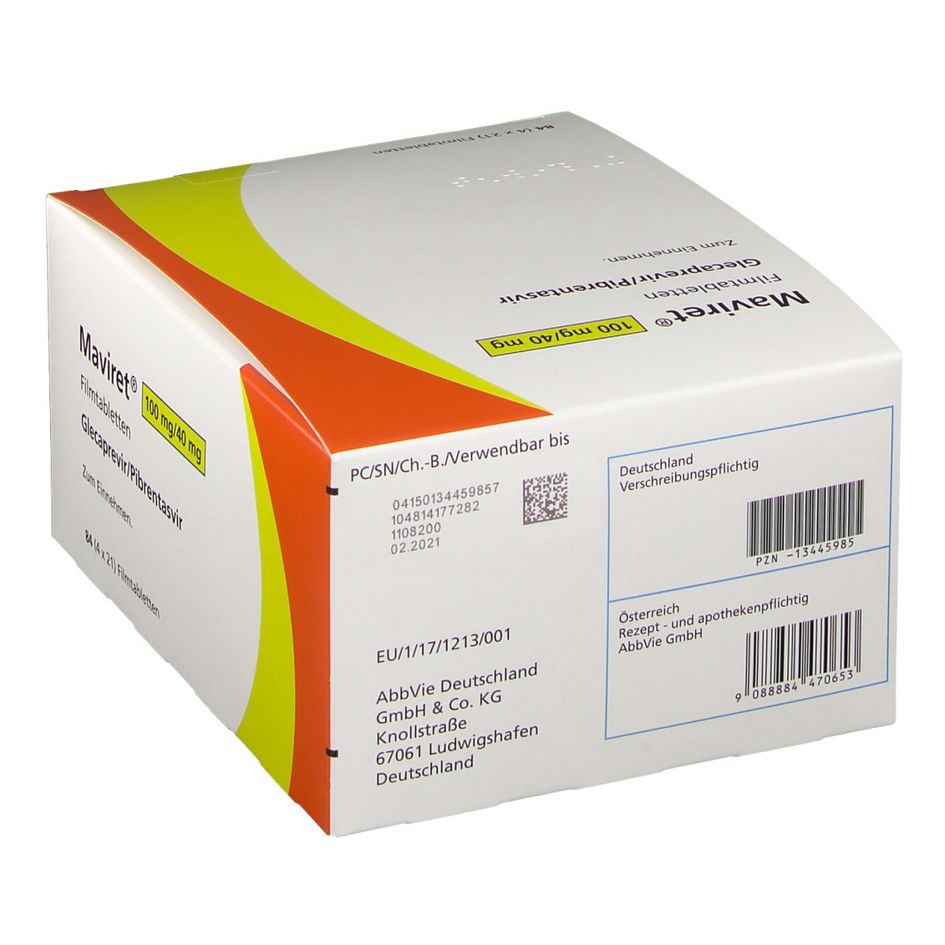 Maviret® 100 mg/40 mg 4x21 St - shop-apotheke.com