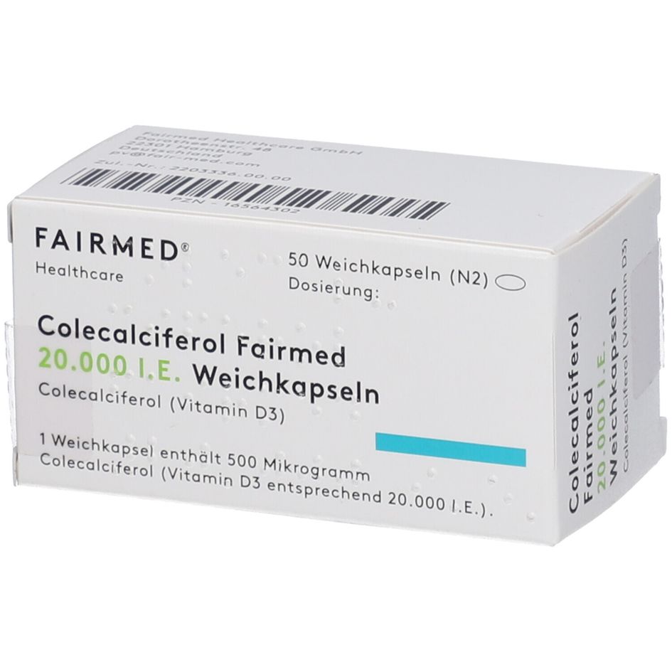 COLECALCIFEROL Fairmed 20.000 I.E. Weichkapseln 50 St - shop-apotheke.com