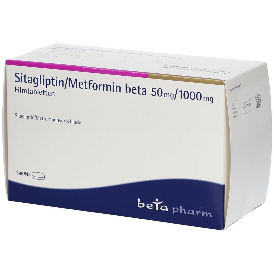 SITAGLIPTIN/Metformin Beta 50 Mg/1000 Mg Filmtabl. 196 St - Shop ...