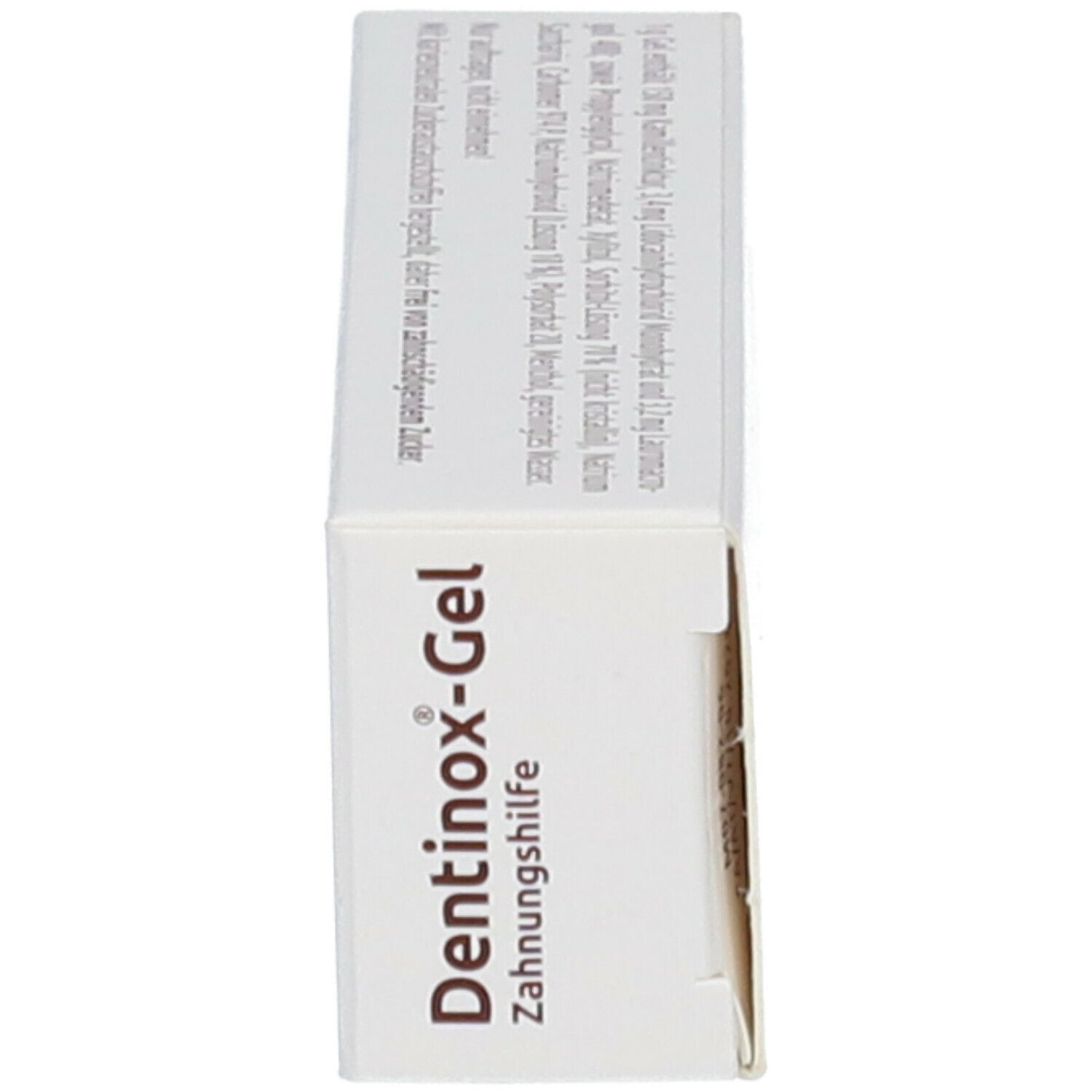 Verpackung von Zahnungshilfe-Gel. Enthält Produktnamen und Informationen.