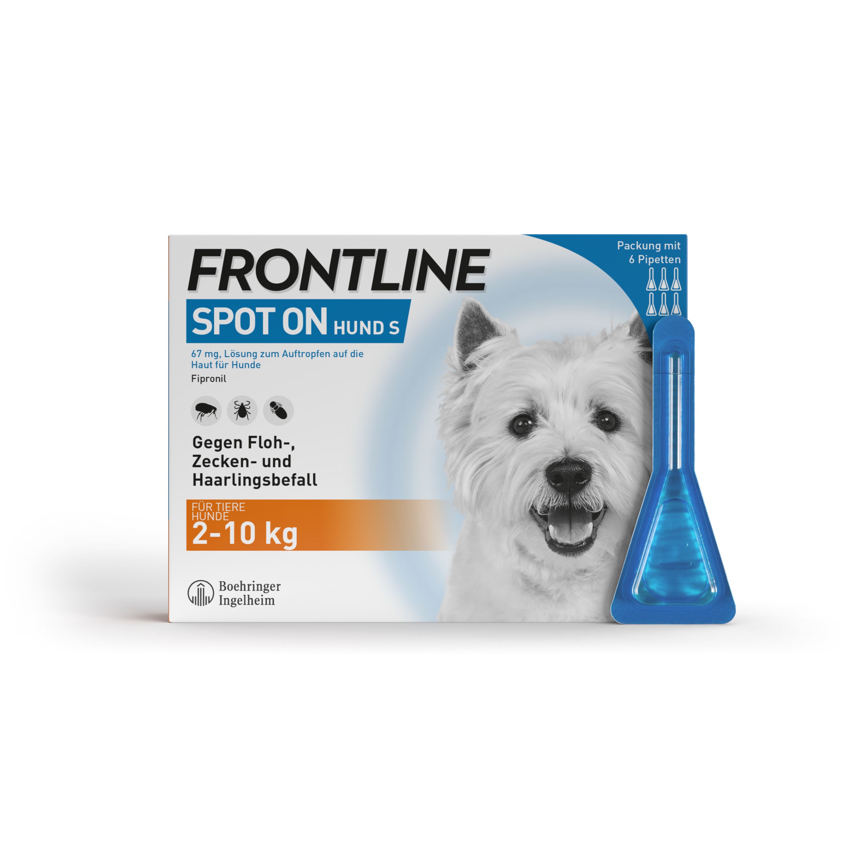 FRONTLINE Spot on gegen Zecken und Flöhe Hund S 2-10kg