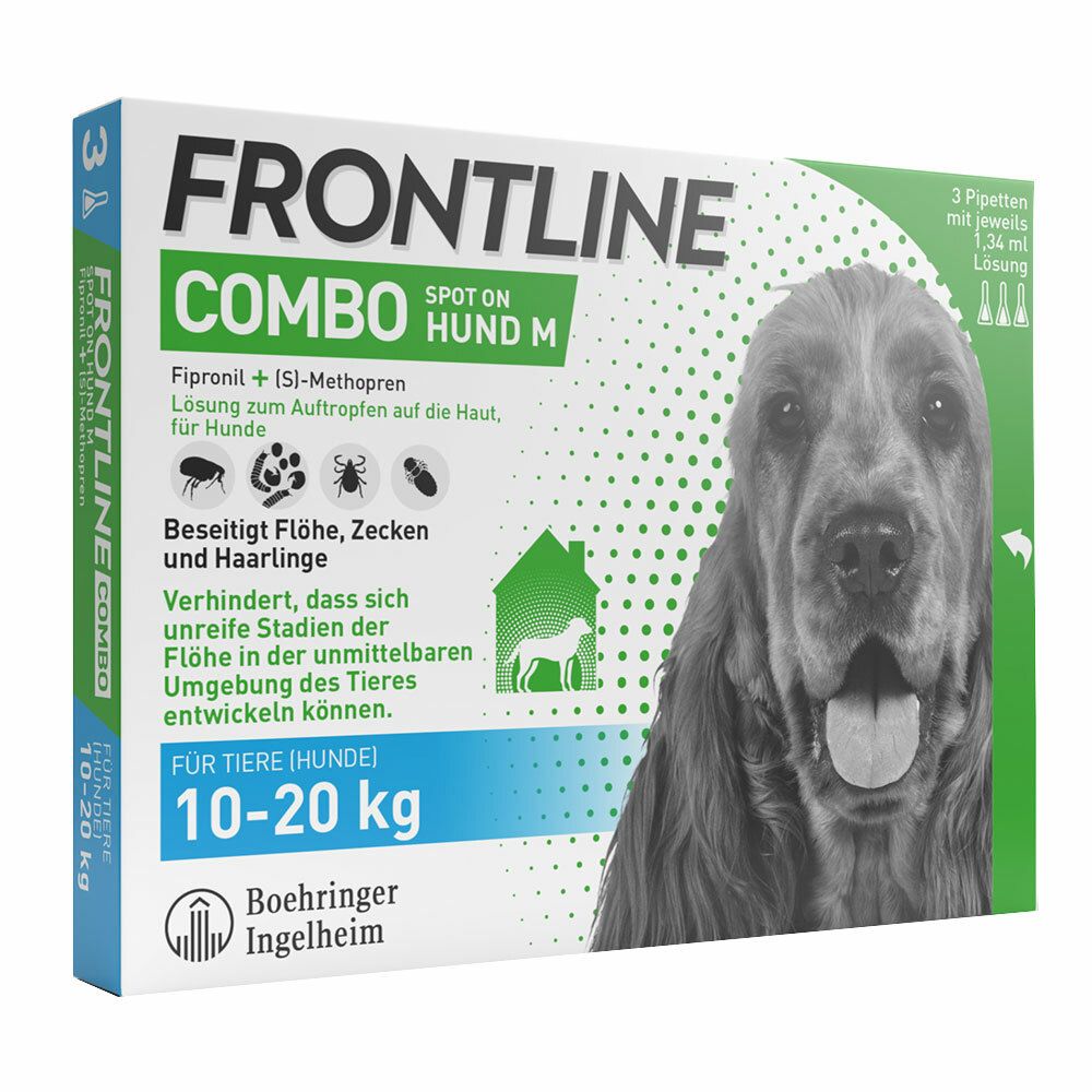 FRONTLINE COMBO® Spot on gegen Flöhe und Zecken Hund M 10-20kg