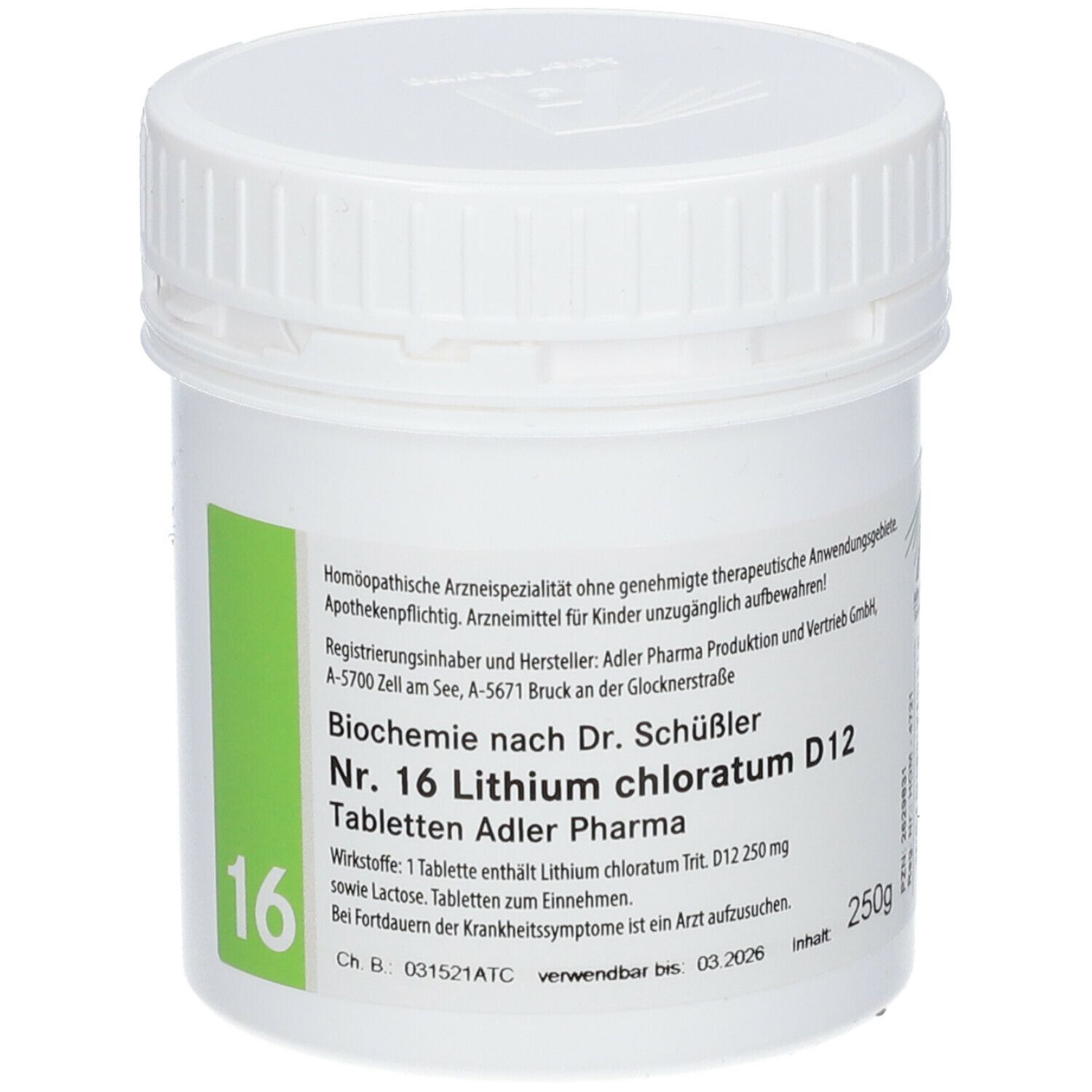 Adler Schüssler Salze Nr. 16 Lithium chloratum D12