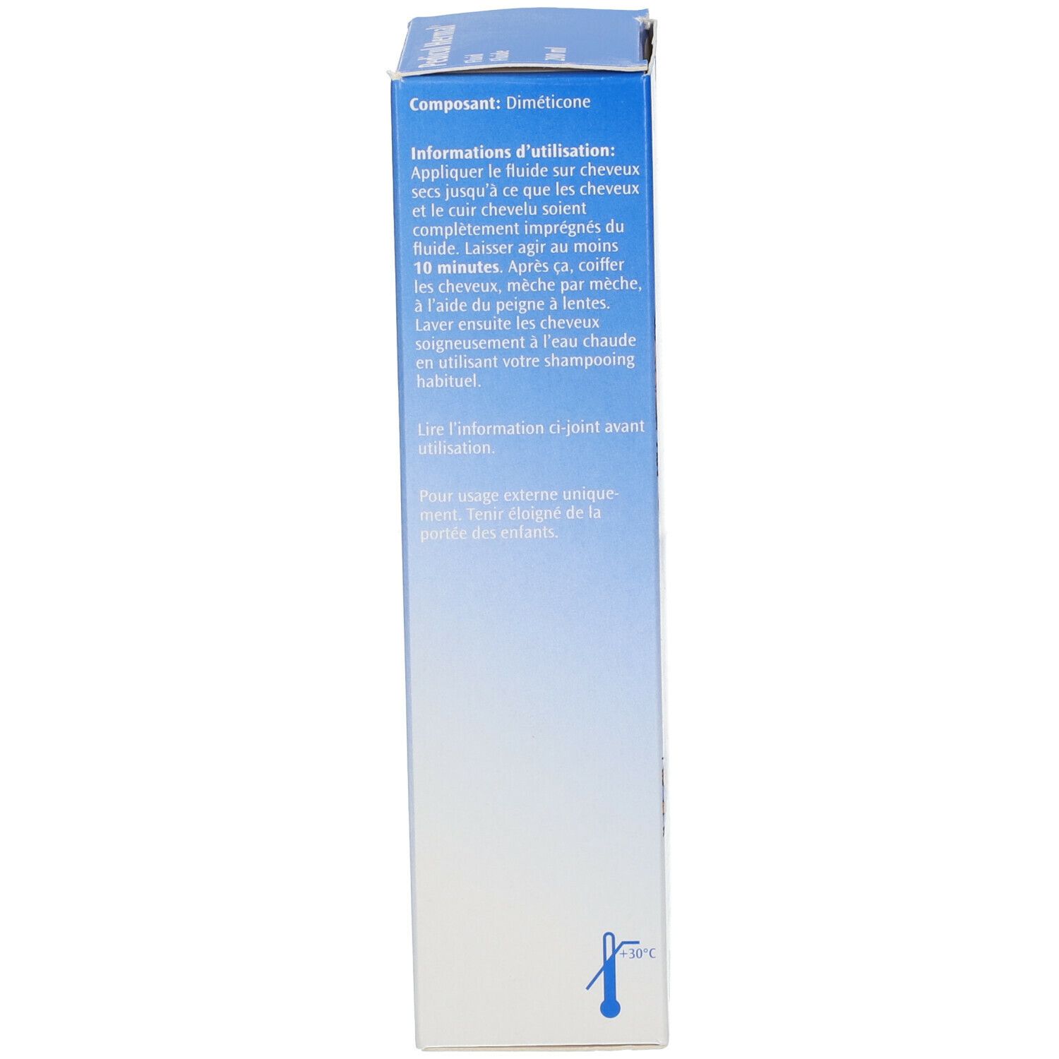 Seitenansicht der Produktverpackung. Enthält Informationen zur Anwendung und Inhaltsstoffe.