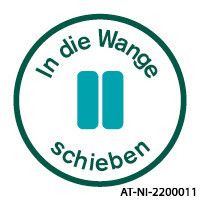 Kreis mit Text: In die Wange schieben.