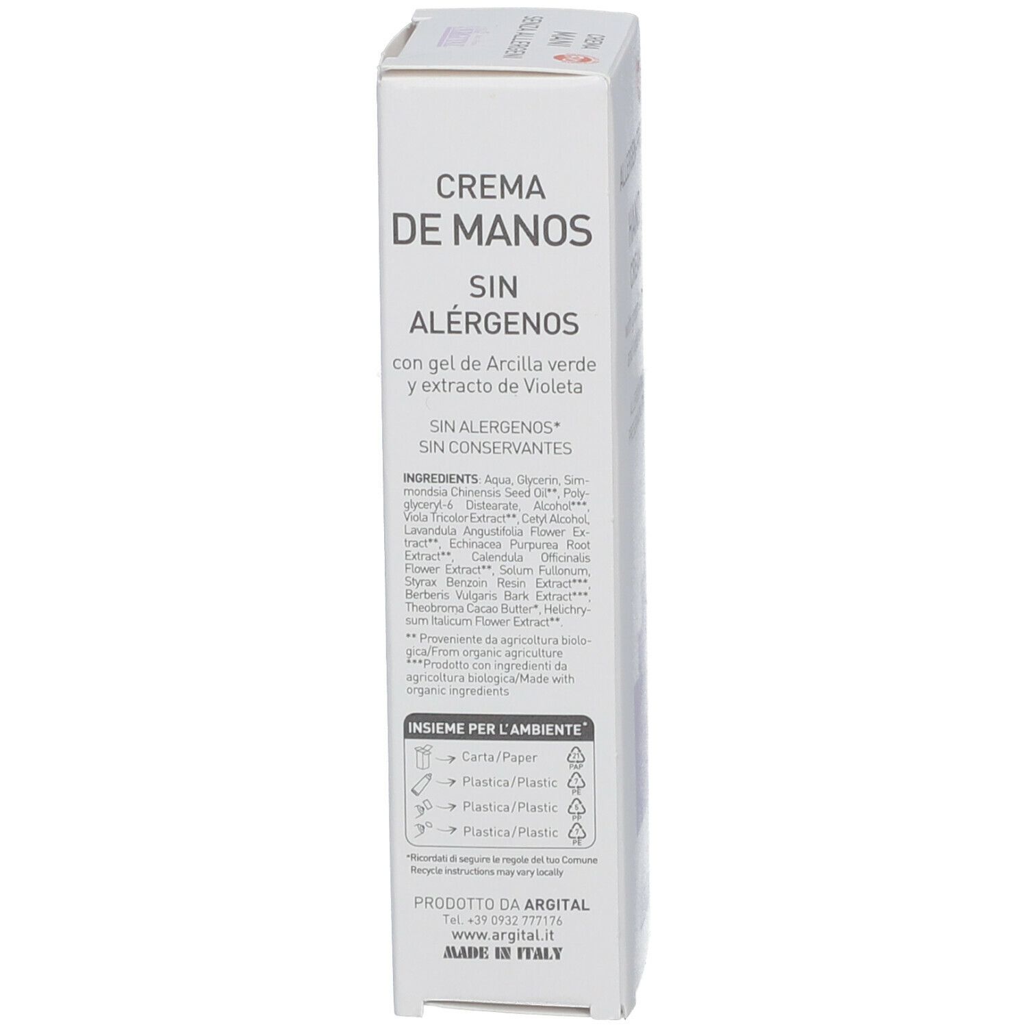 Argital Allergiefreie Handcreme