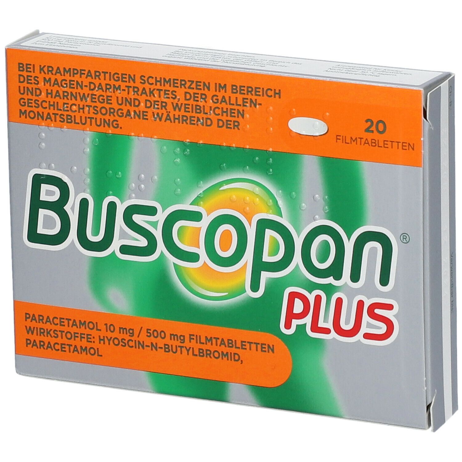 Buscopan® plus Paracetamol 10mg/500mg 20 St shopapotheke.at