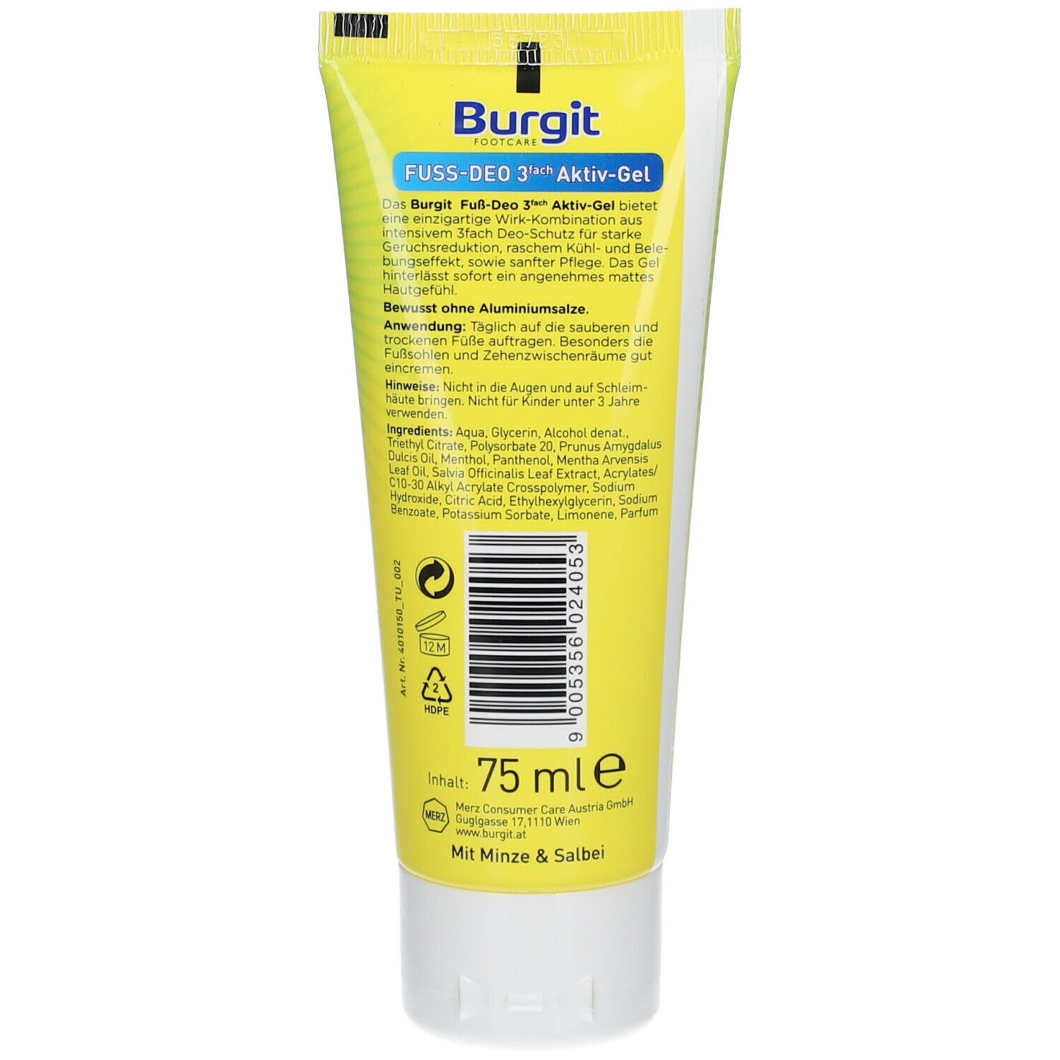 Burgit Fuss-Deo 3Fach Aktiv 75 ml Creme