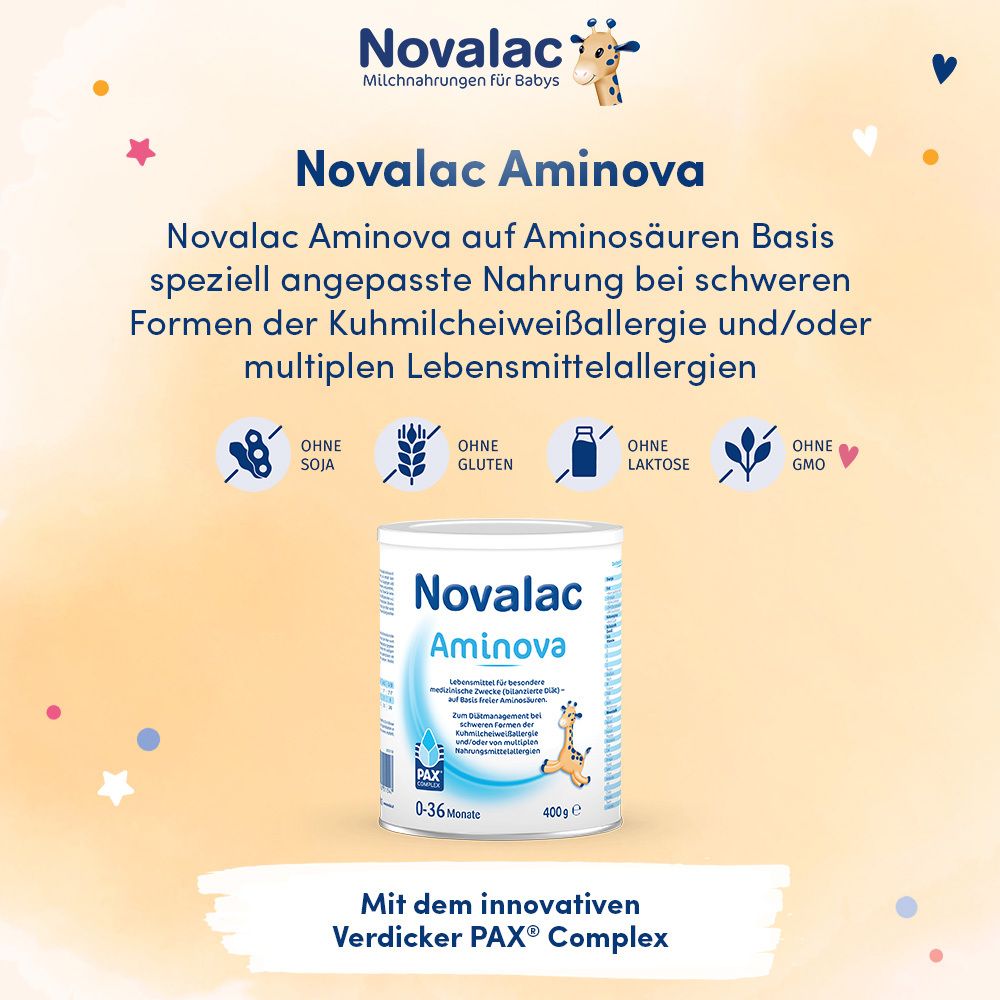 Novalac Aminova Spezialnahrung von Geburt an