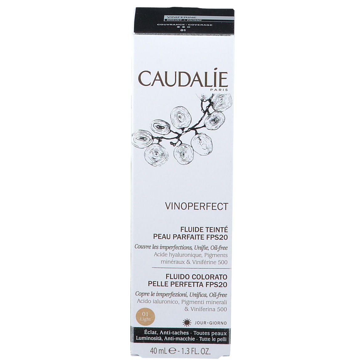 CAUDALIE getöntes Fluid für perfekte Haut Light LSF 20