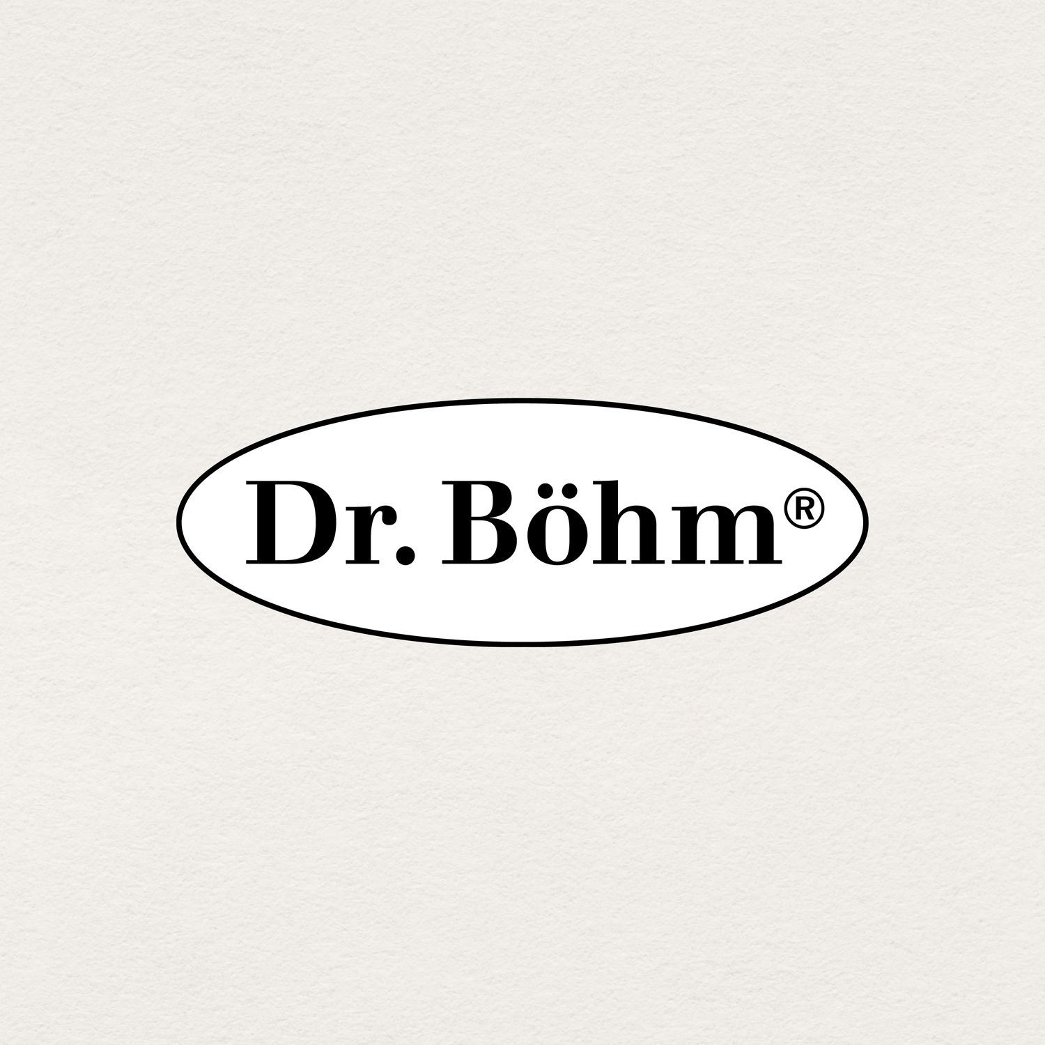 Ovales Logo von Dr. Böhm in Schwarz auf weißem Hintergrund.