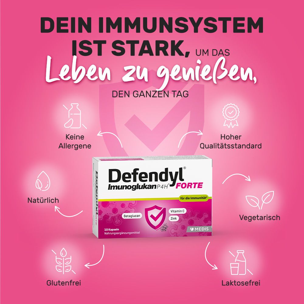 Defendyl-Imunoglukan P4H® FORTE Kapseln - mit dreifacher Kraft das Immunsystem unterstützen
