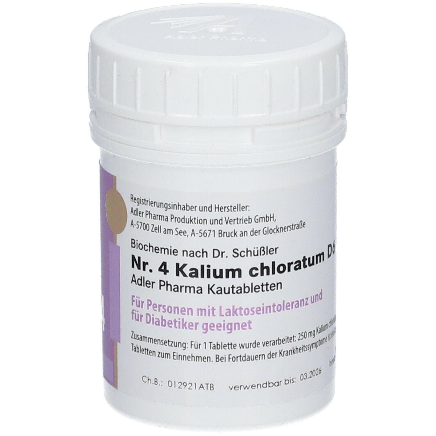 Adler Schüssler Salze Nr. 4 Kalium chloratum D6 Kautabletten