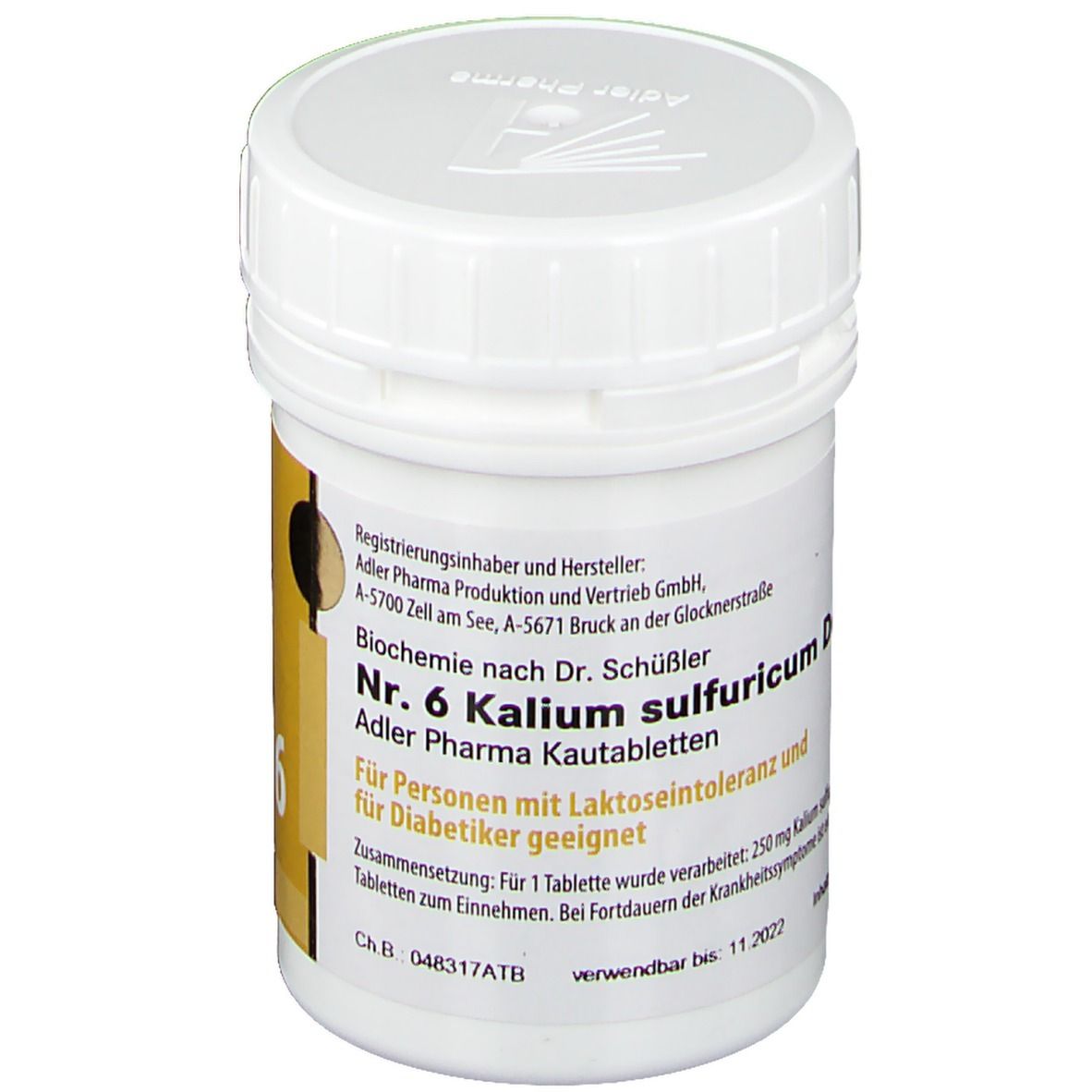 Adler Schüssler Salze Nr. 6 Kalium sulfuricum D6 Kautabletten