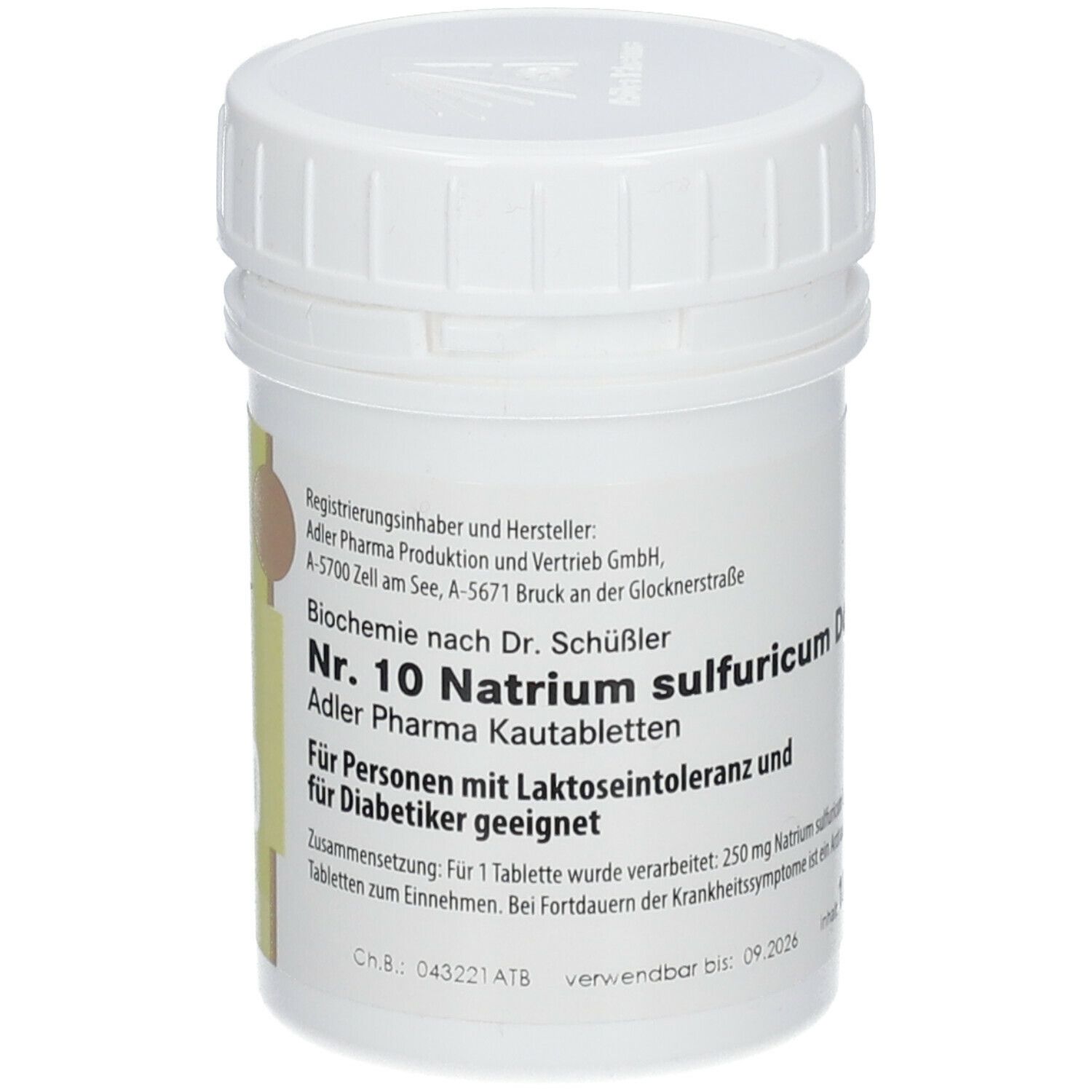 Adler Schüssler Salze Nr. 10 Natrium sulfuricum D6 Kautabletten
