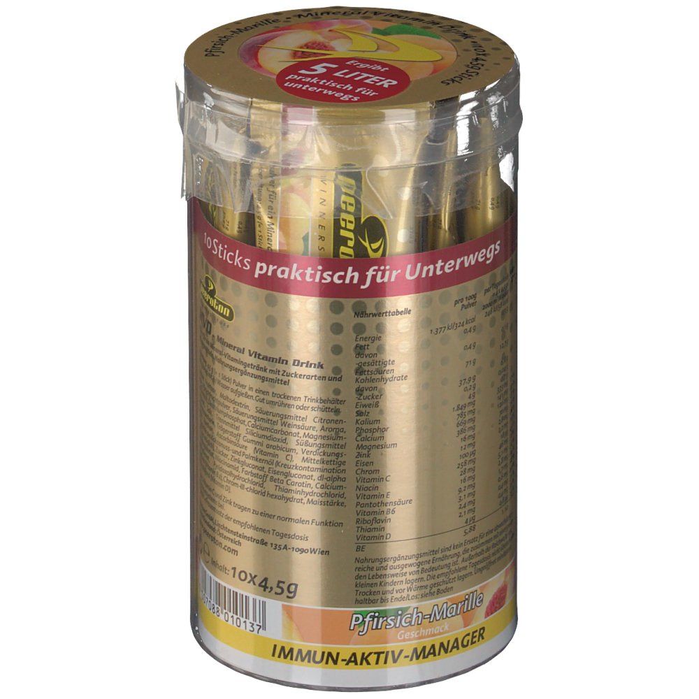 peeroton® MVD Mineral Vitamin Drink Sticks Pfirsich-Marille