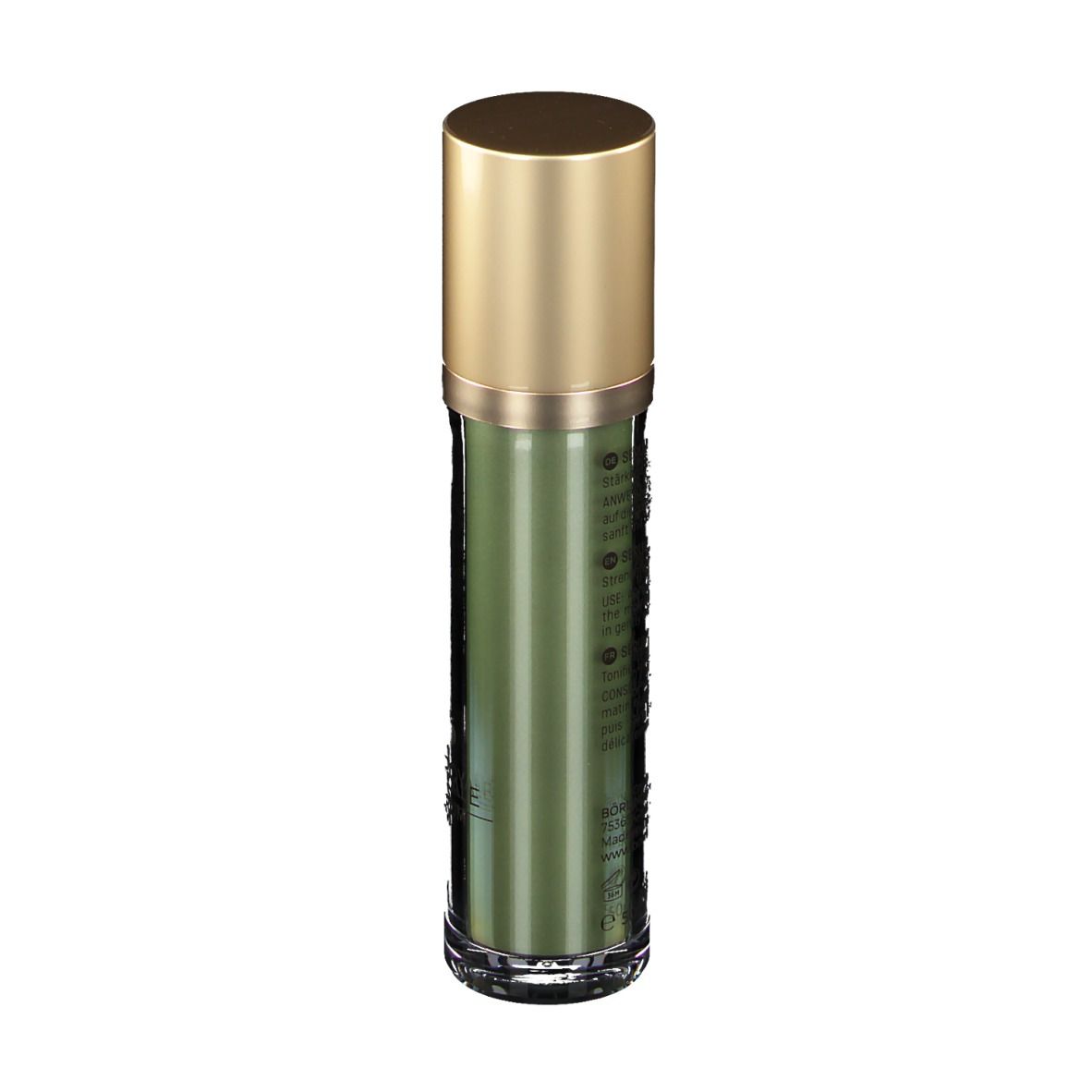 Grüne Serumflasche mit goldfarbenem Deckel. Aufschrift: NATUROYALE SERUM.
