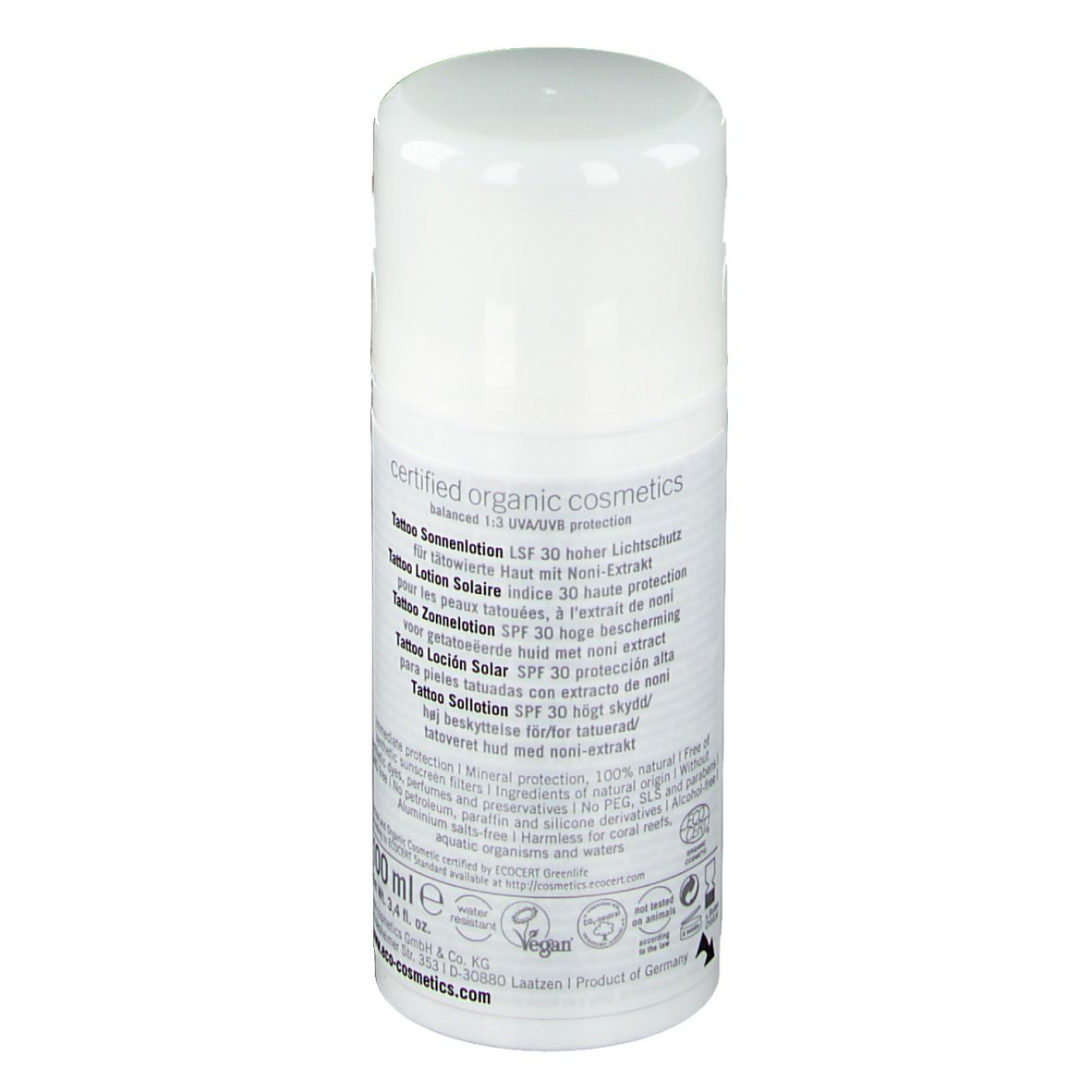 eco cosmetics Tattoo Sonnenlotion LSF 30