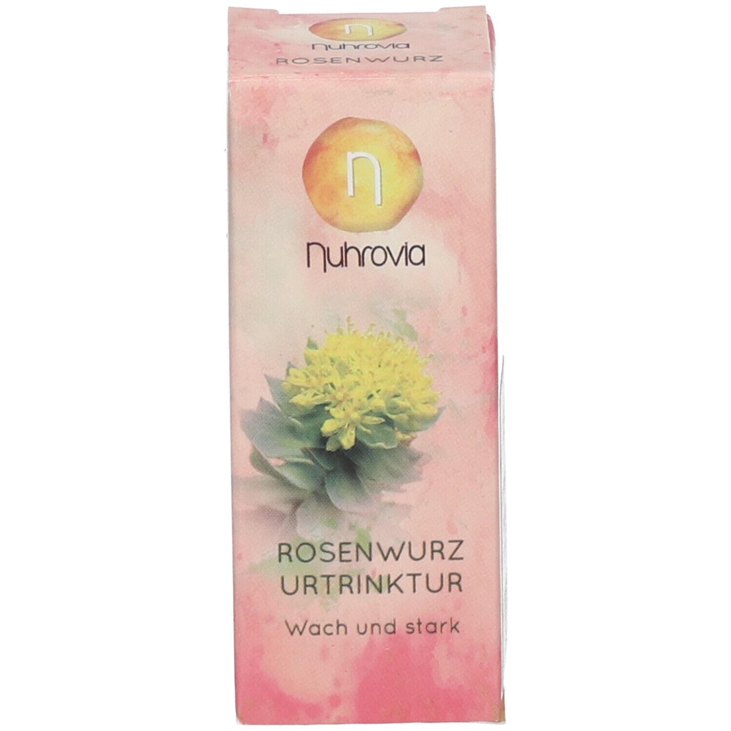 Kartonverpackung mit Logo und Produktname. Aufschrift: Rosenwurz Urtrinktur.