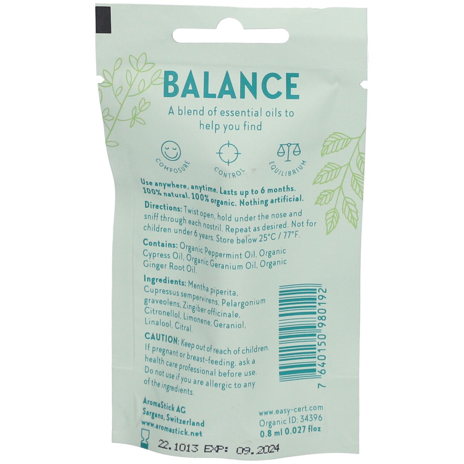 Aromastick Riechsti Balance 1 St Stifte