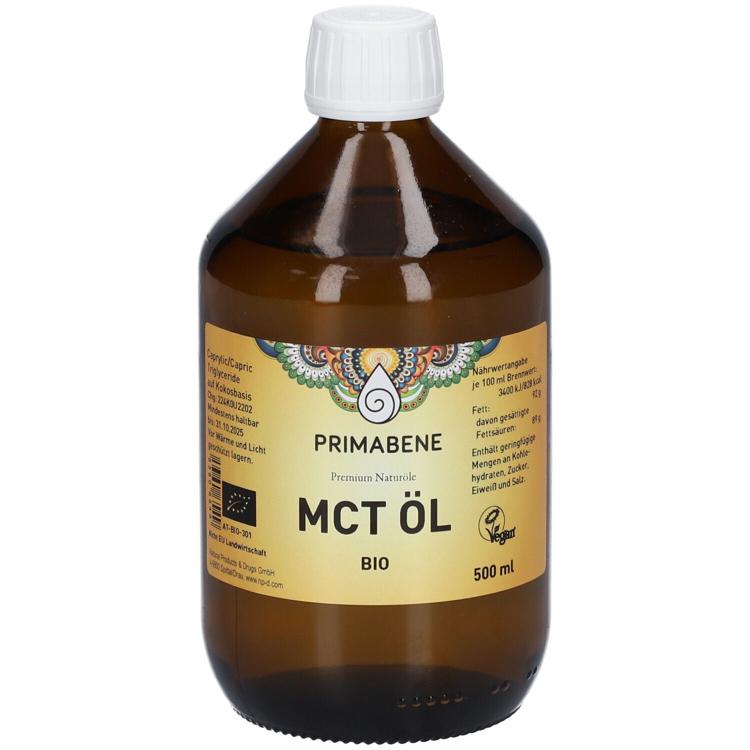PRIMABENE Bio-MCT Öl auf Kokosbasis