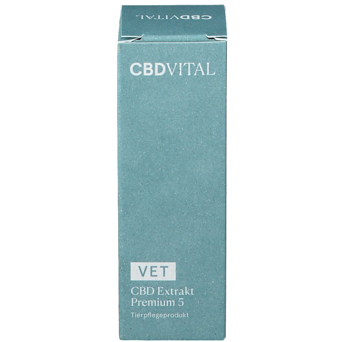 Emballage avec inscription: CBDVITAL, VET CBD Extrakt Premium 5. Produit de soins pour animaux.