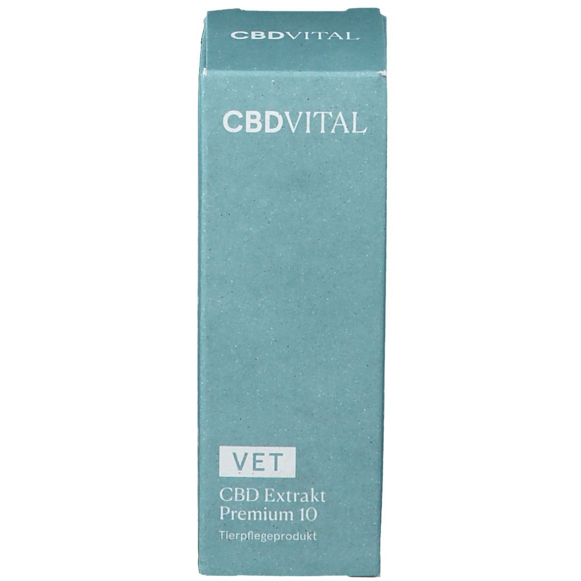 Karton mit Text: CBDVITAL, VET, CBD Extrakt Premium 10.