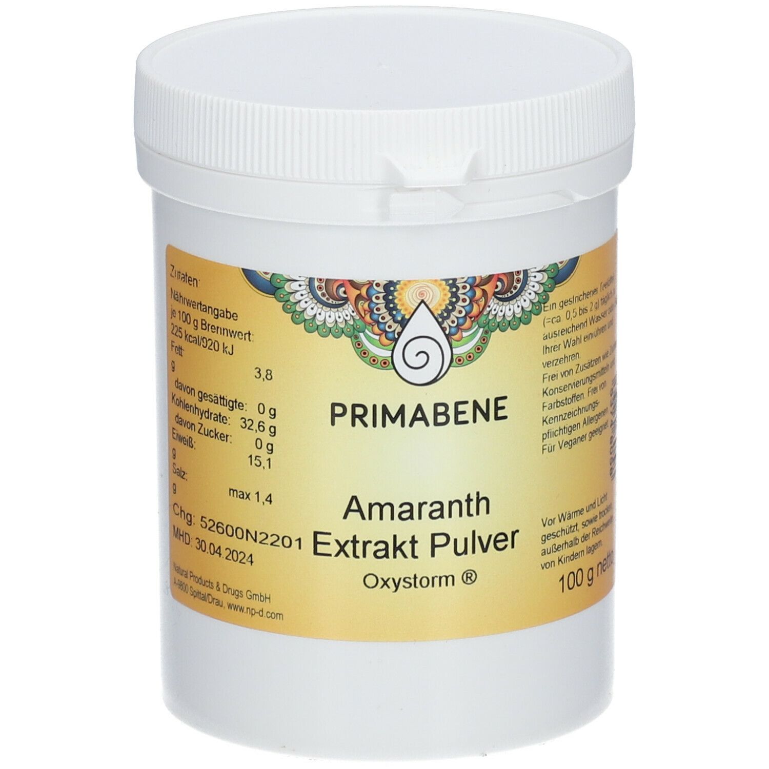 PRIMABENE Amaranth Extrakt Pulver (Oxystorm®) 100 g - Shop Apotheke