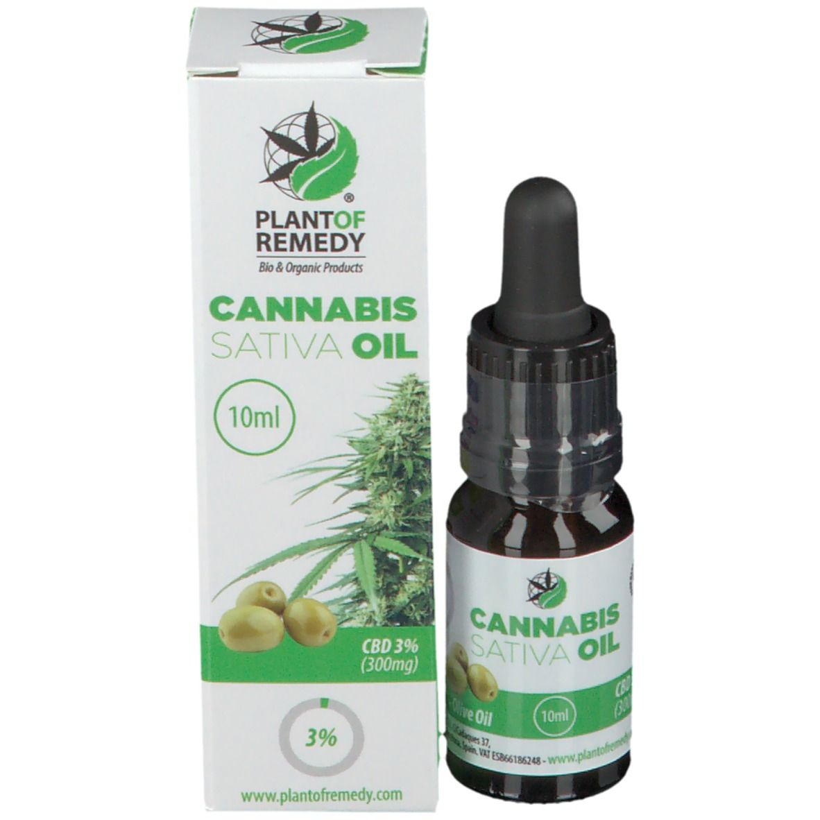 PLANTOFREMEDY® CANNABIS SATIVA OIL Mit Olivenöl 3 % CBD