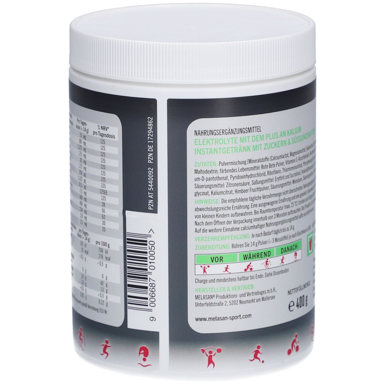 MELASAN® SPORT LOW CARB MAGNÉSIUM + POTASSIUM 400 g shopapotheke.ch