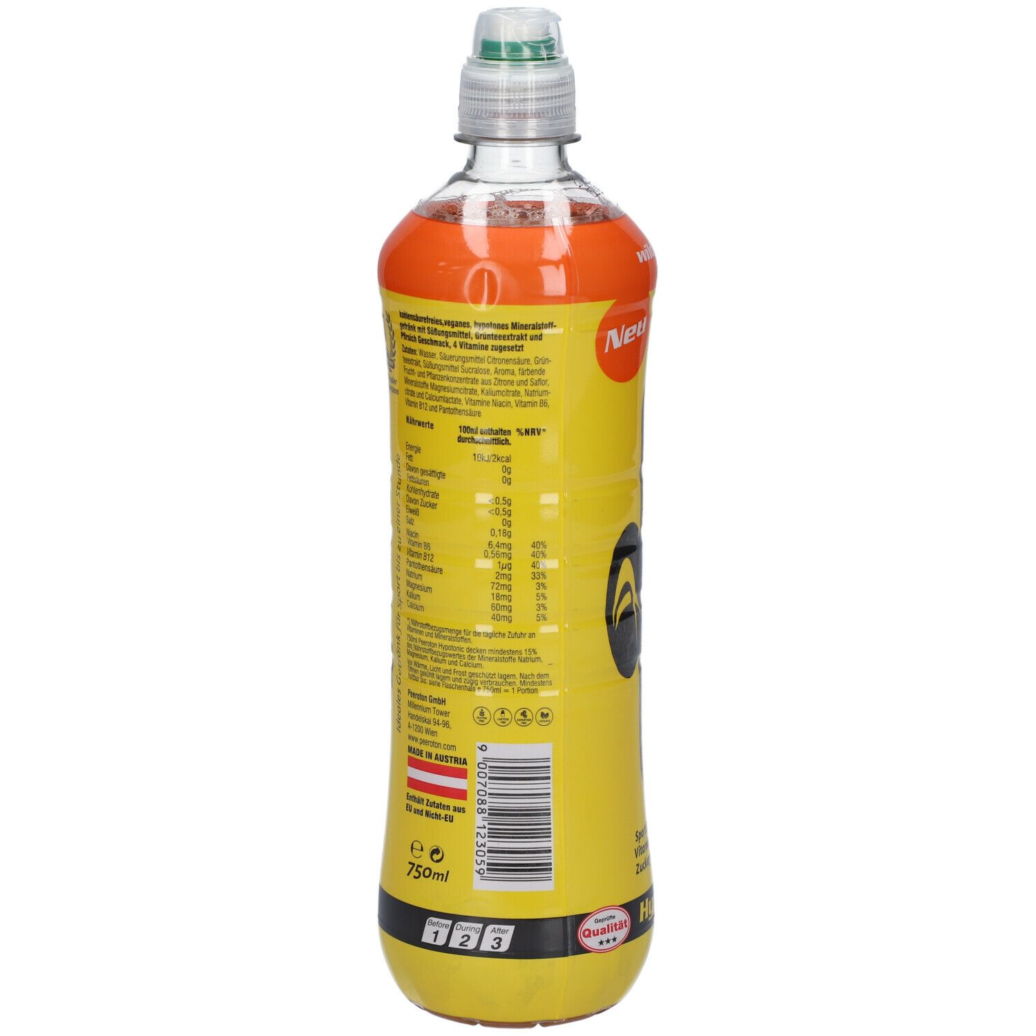 peeroton® Hypotonic Sports Drink, Wild Peach 750 ml shopapotheke.at