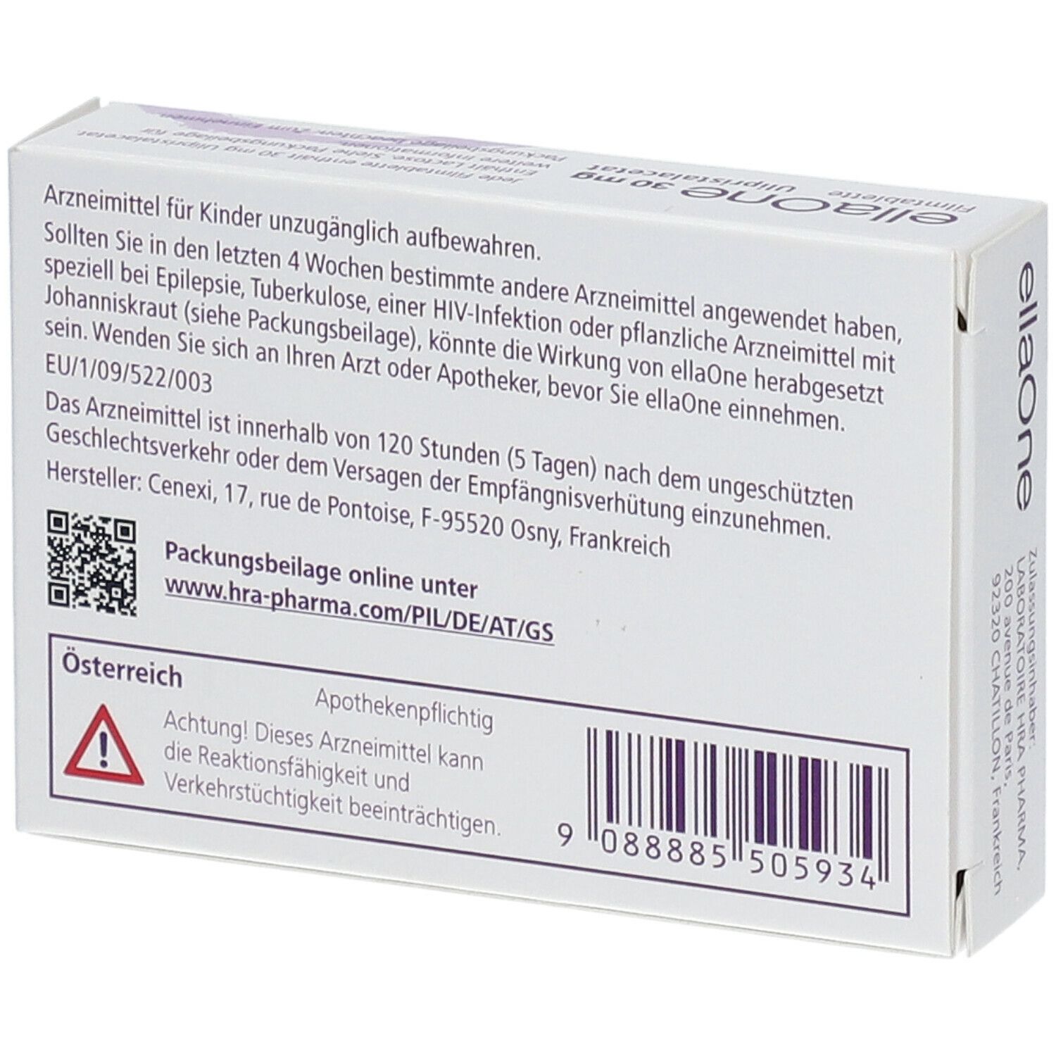 EllaOne® 30 Mg Notfallverhütung 1 St - Shop-apotheke.at