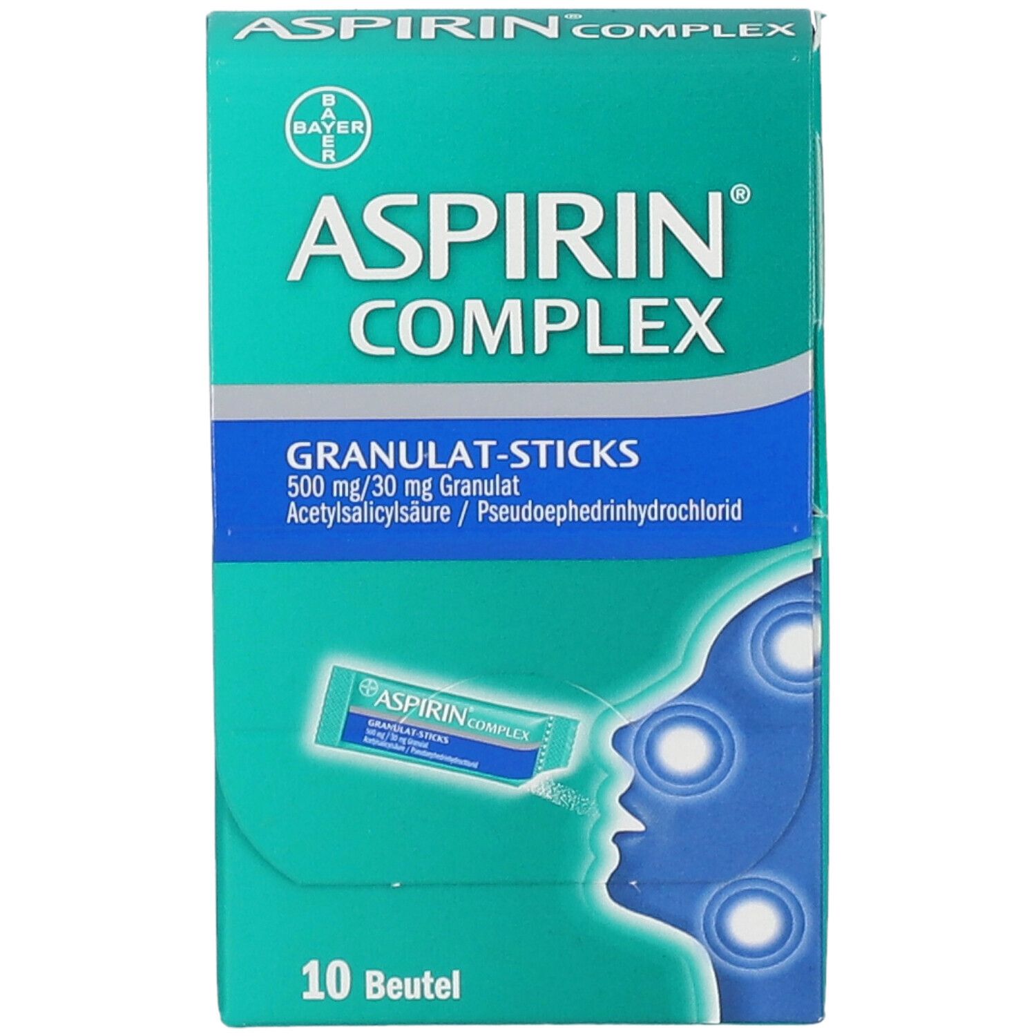 ASPIRIN® COMPLEX GranulatSticks 500mg/30 mg 10 St shopapotheke.at
