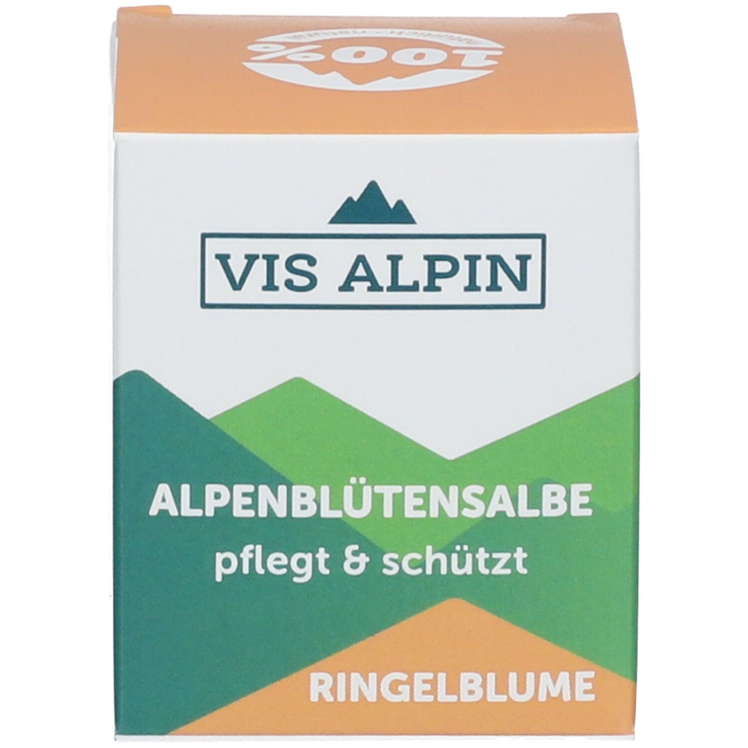 Boîte avec nom du produit, logo et calendula.