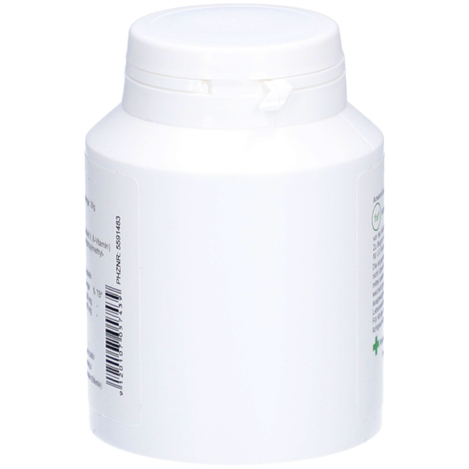 Weiße Flasche, Seitenansicht. Aufschrift: PhytoAustria. Barcode und weitere Informationen auf der Seite.