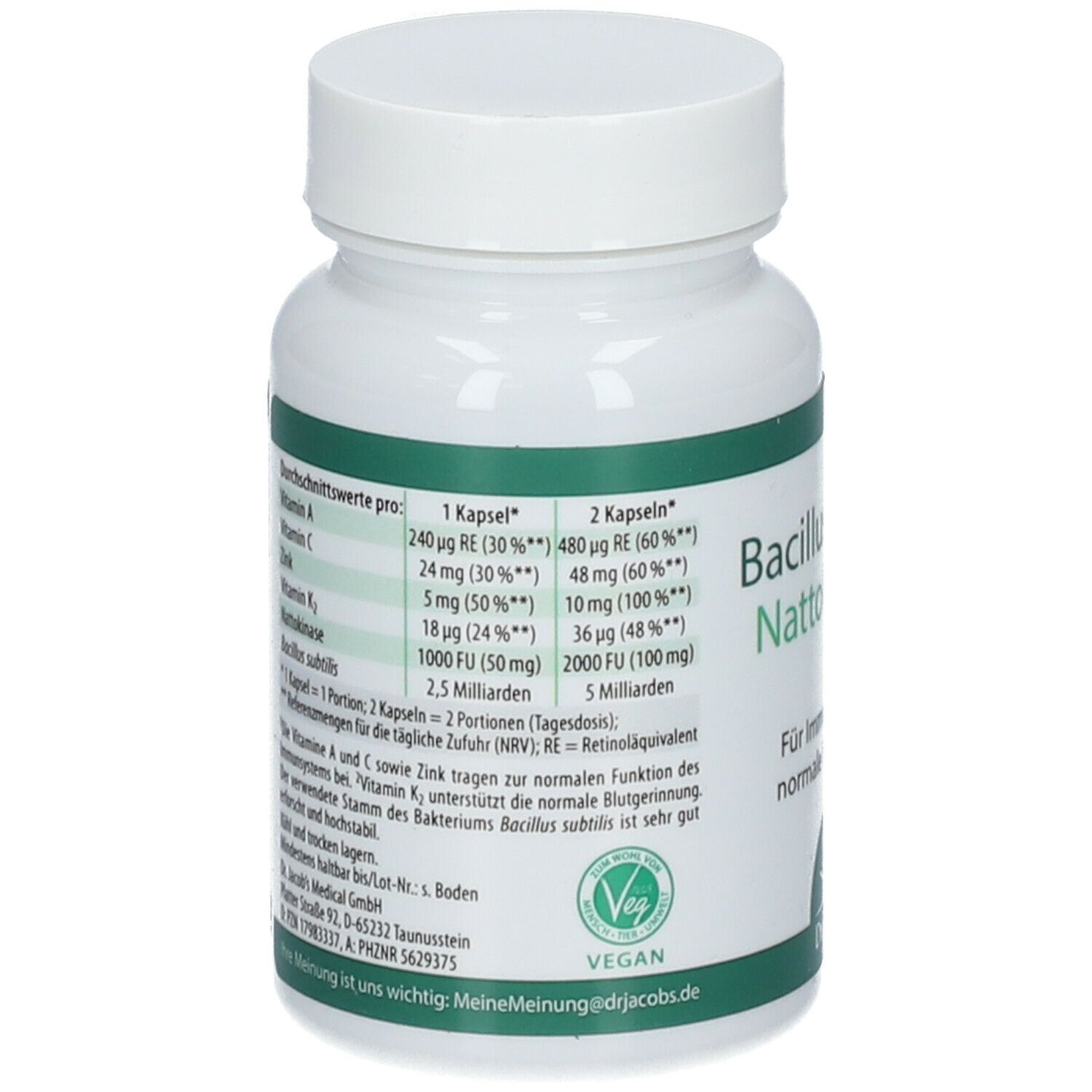 Dr. Jacob's Bacillus subtilis plus NattokinaseEnzym 60 St shop