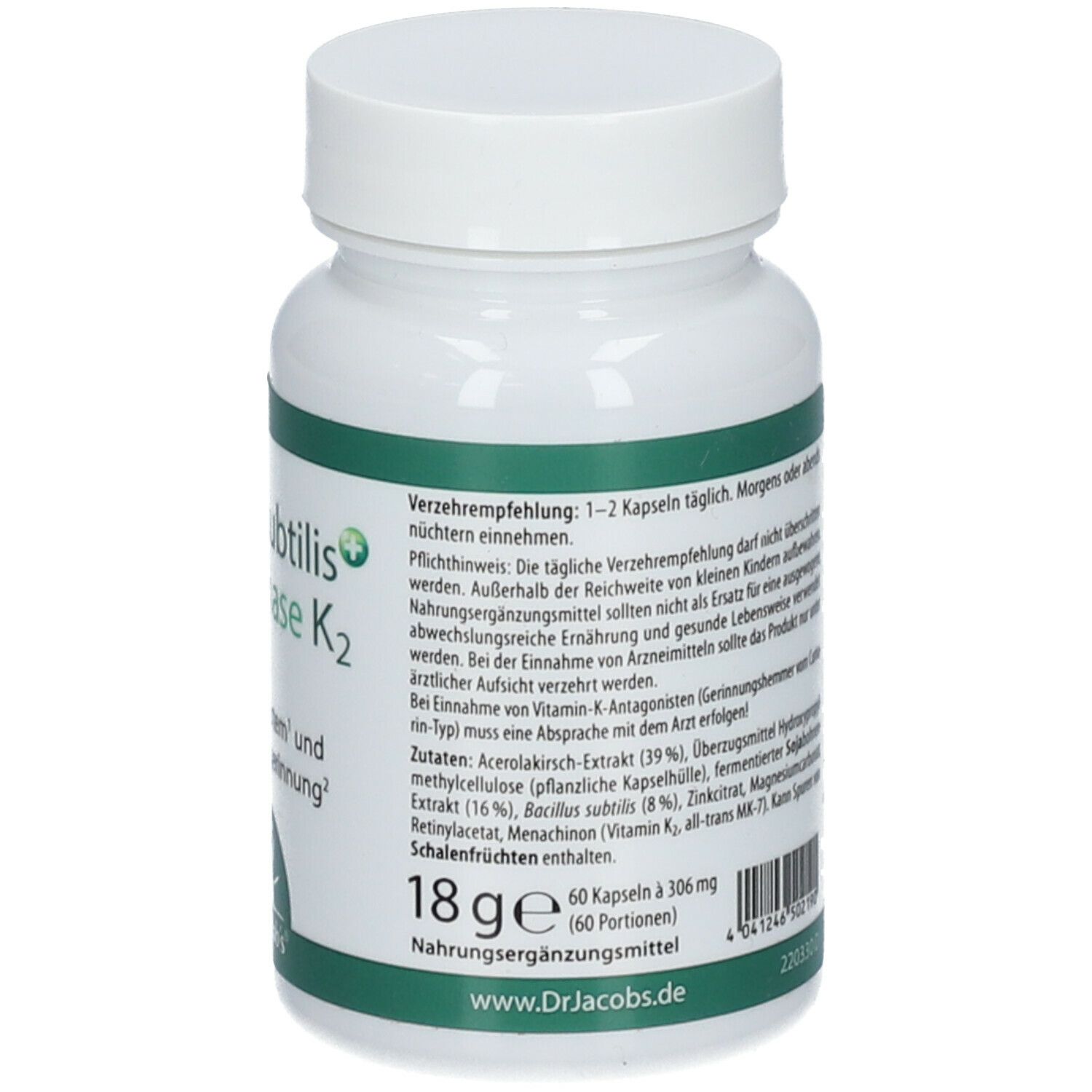 Dr. Jacob's Bacillus subtilis plus NattokinaseEnzym 60 St shop
