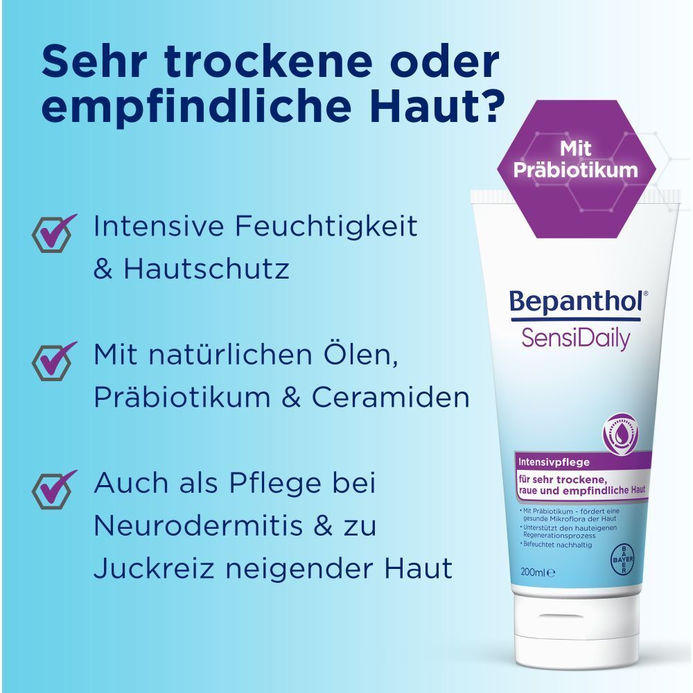 Bepanthol® SensiDaily Intensivpflege für sehr trockene, empfindliche Haut
