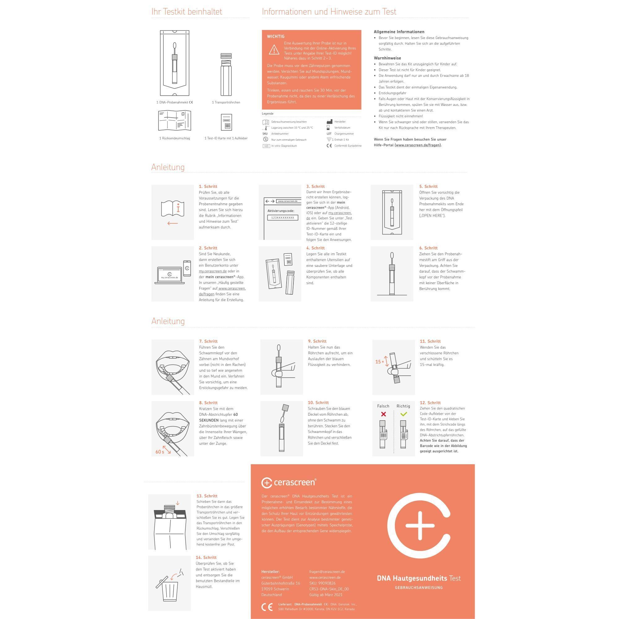 cerascreen® DNA Hautgesundheits Test