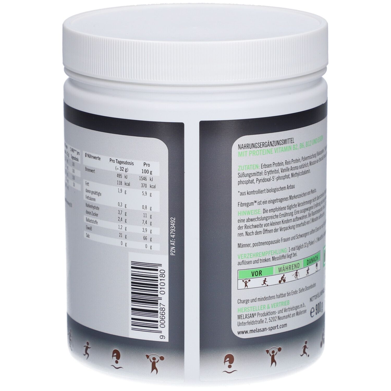 MELASAN Sport VEGAN PROTEIN Drink Schokolade 900 g - shop-apotheke.at